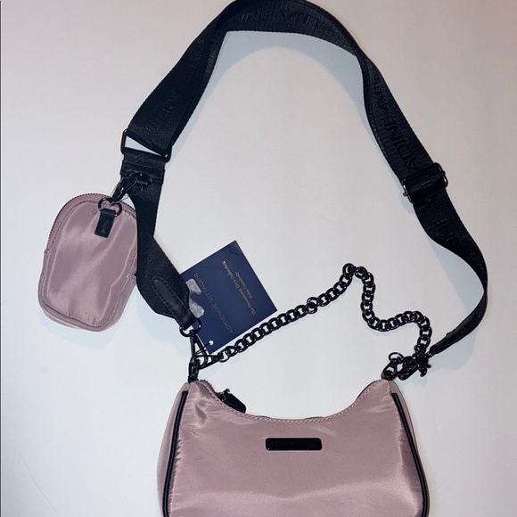 Pink Shoulder Bag with Chain Strap - Picture 2 of 10